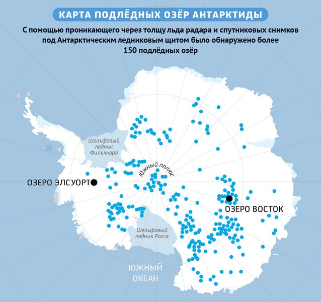 Озеро восток на карте